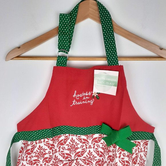 Children's Christmas Apron 100% Cotton Embroidered by Kay Dee Designs - Picture 1 of 12